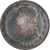 1835 Capped Bust Half Dollar  - Almost Uncirculated Details - Improperly Cleaned