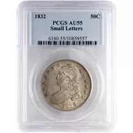 1832 Capped Bust Half Dollar Small Letters - PCGS AU55