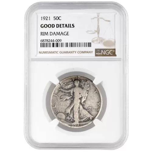 1921 Walking Liberty Half Dollar - NGC Good Details - Rim Damage