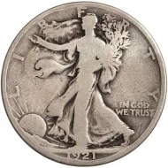 1921 D Walking Liberty Half Dollar - Very Good (VG)