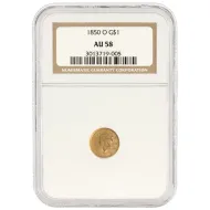 1850 O $1 Gold Liberty - NGC AU58