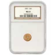 1851 $1 Gold Liberty - NGC MS61