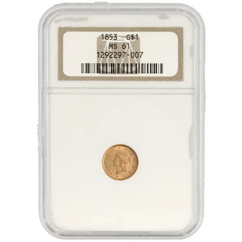 1853 $1 Gold Liberty - NGC MS61 - 007