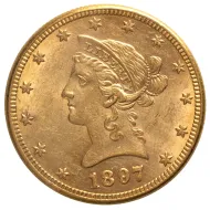 1897 $10 Gold Eagle Liberty Head - Almost Uncirculated