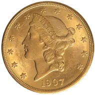 1907 $20 Liberty Gold Double Eagle - Brilliant Uncirculated