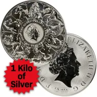 2021 UK Queen's Beast 1 Kilo Silver Completer - Impaired