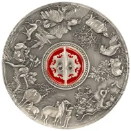 Gibraltar Lunar Lucky Coin 500 Gram Silver Antiqued