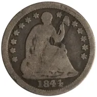 1844 O Seated Half Dime - Good Details Rim Damage